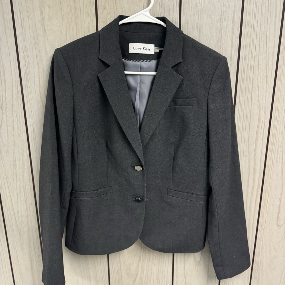 Calvin Klein Gray Blazer Suit Jacket